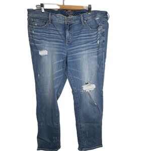 Torrid Blue Distressed Boyfriend Jeans